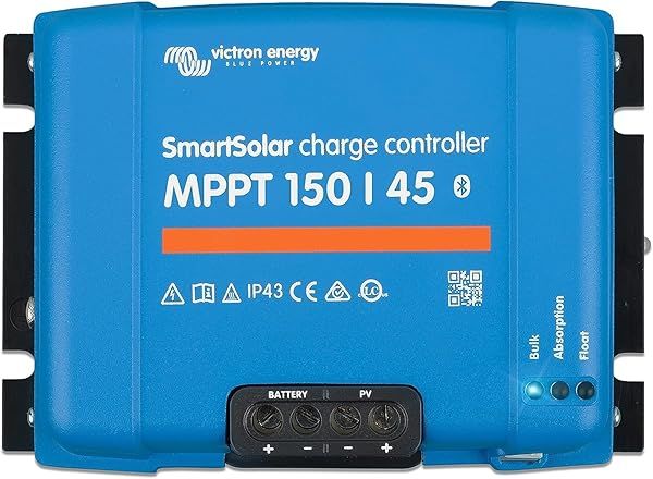 Victron Energy SmartSolar MPPT Charge Controller 150V 45A - Bluetooth Solar Panel Solution for 12/24/36/48V Systems