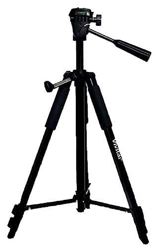 Vivitar 57-Inch Tripod, Three Way Fluid Pan Head, Quick Release Mount, Supports up to 5 Pounds of Weight, VIV-VPT-2457, Black,standard