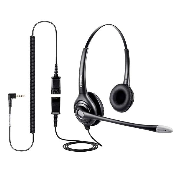 VoiceJoy HD261 Noise Cancelling Headset with Microphone for Call Center Office Skype Business Meetings and Online Courses