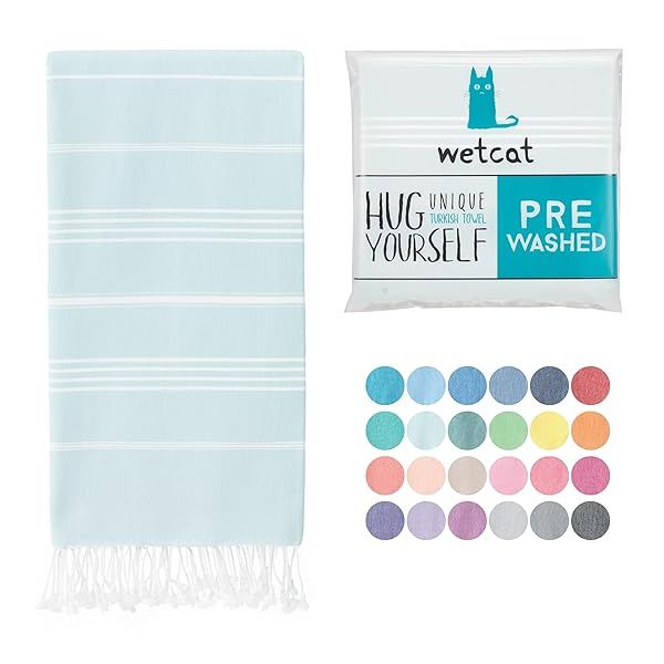 Buy WETCAT Oversized Turkish Beach Towel 38x71 - 100% Cotton, Quick Dry, Sand Free, Perfect for Travel & Gifts (Aqua)
