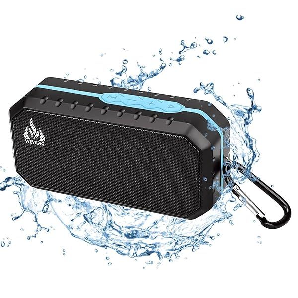 WEYANG Portable Bluetooth Speaker IP65 Waterproof Wireless Outdoor Speaker with Bluetooth 5.0 Built-in Mic and Micro SD Support