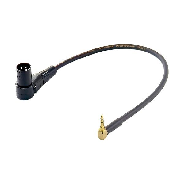 WJSTN Right Angle 3.5mm (1 8 Inch) TRS to XLR Stereo Male to XLR Male Cable (1 Feet)