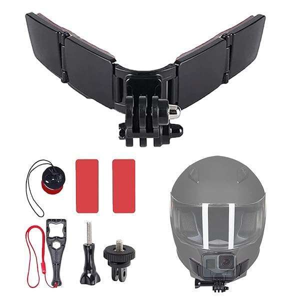 WLPREOE Motorcycle Helmet Chin Mount Kit for GoPro & Action Cameras - Compatible with Hero 10, 9, 8, DJI Osmo, AKASO & More