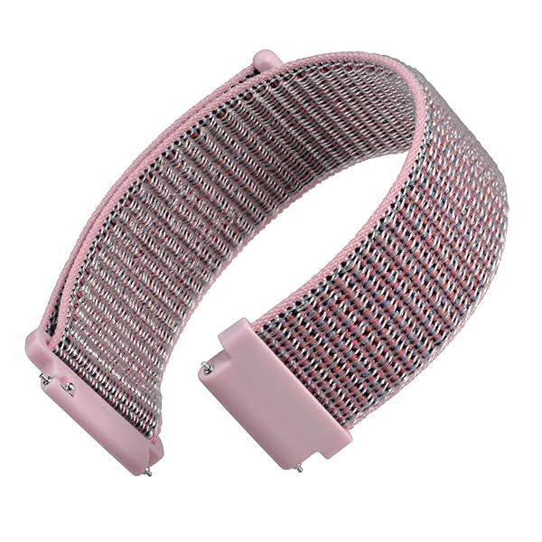 WOCCI 16mm Adjustable Nylon Watch Band, Quick Release Sport Loop Strap (Sand Pink)