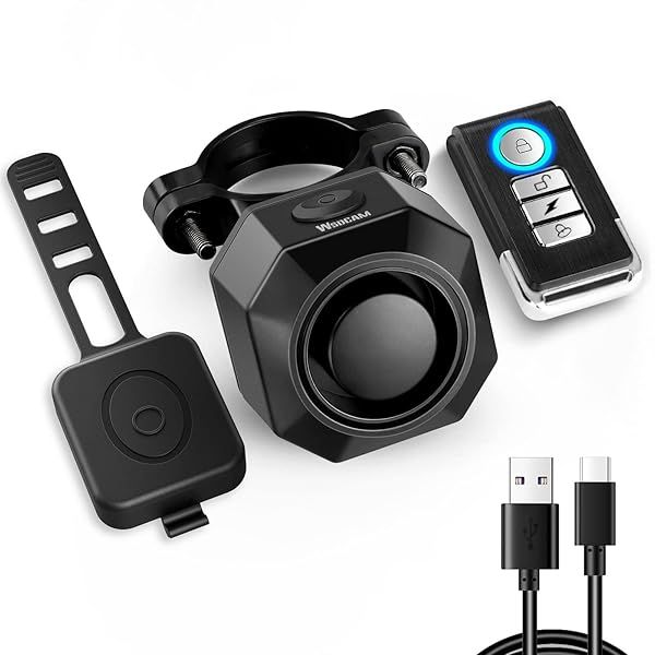 WSDCAM Rechargeable Electric Bike Horn Alarm with Remote, 110dB Loud Bike Horn for Adults Waterproof Bicycle Horn with Vibration Bicycle Alarm Anti