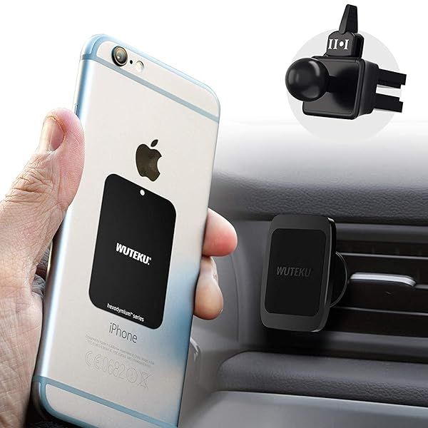 Universal WUTEKU Magnetic Car Phone Vent Holder - Compatible with iPhone XR, XS, 8, 7 & Galaxy S9, S8 - Best Mount for All Vehicles