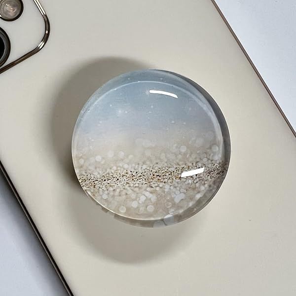 WUYULB Clear Crystal Collapsible Expandiing Mobile Phone Grip Stand Holder for Smartphones and Tablets Cell Phone Accessory (Blue Gold Glitter)