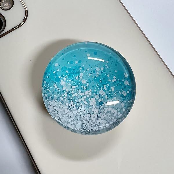 WUYULB Clear Crystal Collapsible Expandiing Moblile Phone Grip Stand Holder for Smartphones and Tablets Cell Phone Accessory (Blue Sliver Glitter)