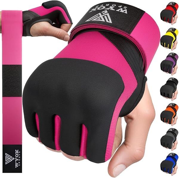 Buy WYOX Gel Boxing Hand Wraps - 80cm Padded Inner Gloves for MMA & Kickboxing (Pink, XS) - Perfect for Men & Women