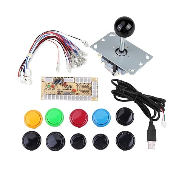 Walfront Zero Delay Arcade Game DIY Kit with 10 Buttons Joystick USB Encoder for MAME PC Home Gaming Collection