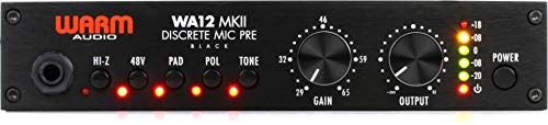 Warm Audio WA12 MKII: Top Single Channel Microphone Preamplifier & DI in Black - Enhance Your Sound Today!