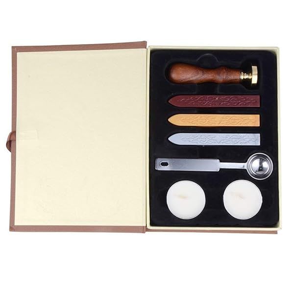 Vintage Harry Potter Hogwarts School Badge Wax Seal Stamp Set with Melting Spoons and Candles for Unique Crafting