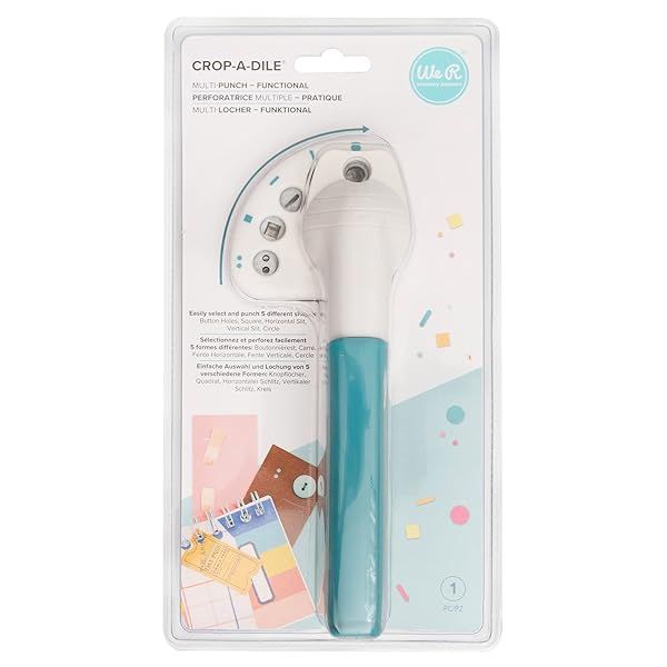 Crop-A-Dile Power Multi Hole Punch: 5 Shapes for Paper, Fabric, Leather & More