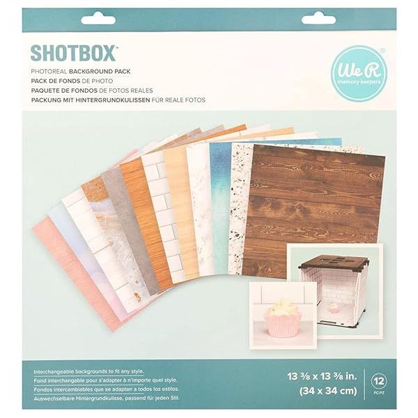 Transform Your DIY Photo Studio with We R Memory Keepers Shotbox 12 Sheet Background Pack - Professional, Textured & Protective!