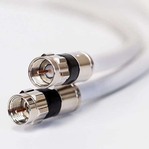 White Coaxial RG6 Cable 200ft UL ETL CM Fire Retardant Weather Seal Anti Corrosive Brass Connectors for Satellite Audio Video