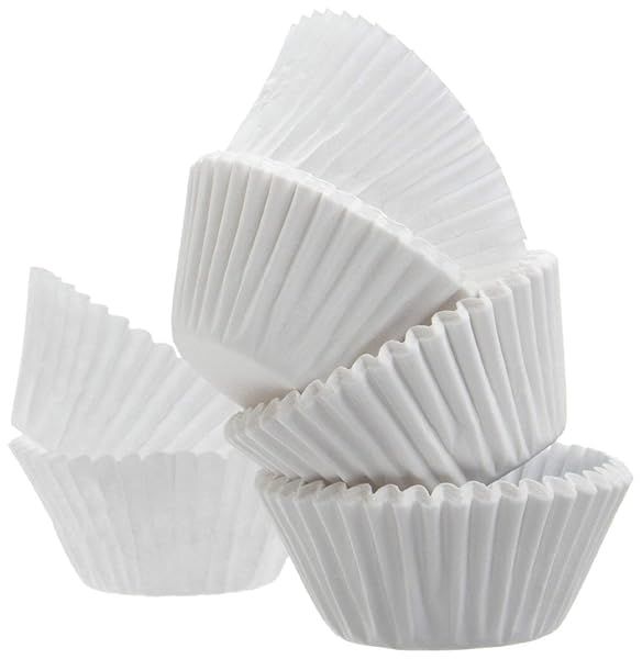 White Standard Size Cupcake Baking Cup Liners 2 Inch x 1.25 Inch 1000 Pack for Easy Baking and Serving