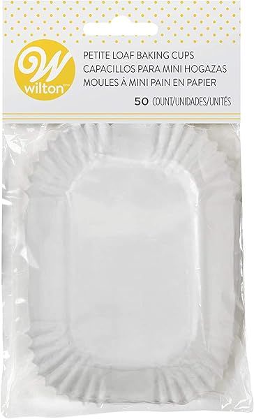 Wilton Petite Loaf Baking Cups - Microwave-Safe Mini Loaf Cups for Treats, Candy & Nuts - Perfect White Baking Solution