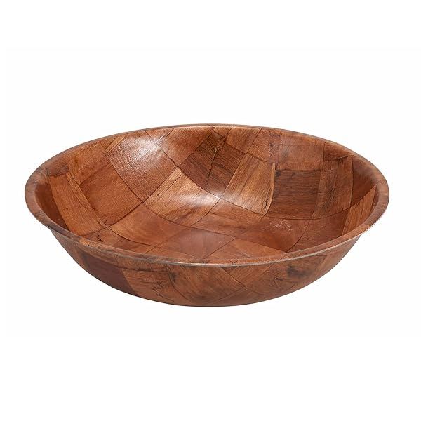 Winco WWB-18 Wooden Woven Salad Bowl - 18-Inch Brown Serving Bowl for Stylish Dining