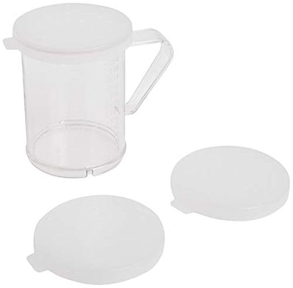 Winco Winware 10-Ounce Polycarbonate Dredge with 3 Lids - Durable Plastic Kitchen Essential