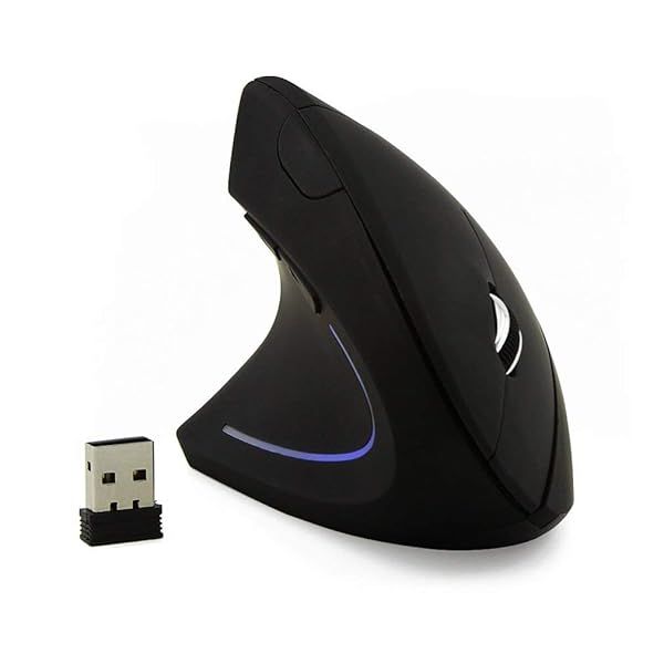 Ergonomic Left-Handed Wireless Mouse with LED Light - High Precision 1600 DPI for PC & Laptop | Perfect Gift for Men & Women