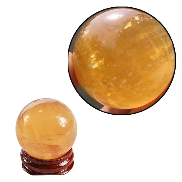 Buy 40mm Yellow Citrine Quartz Crystal Sphere - Healing Gemstone for Energy & Balance
