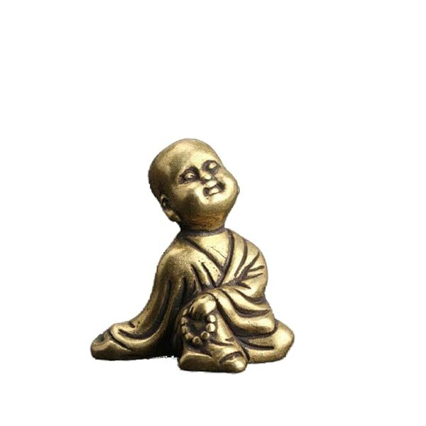 Exquisite Brass Young Buddhist Monk Statue - 1Pcs Decor for Home & Office | Wixine