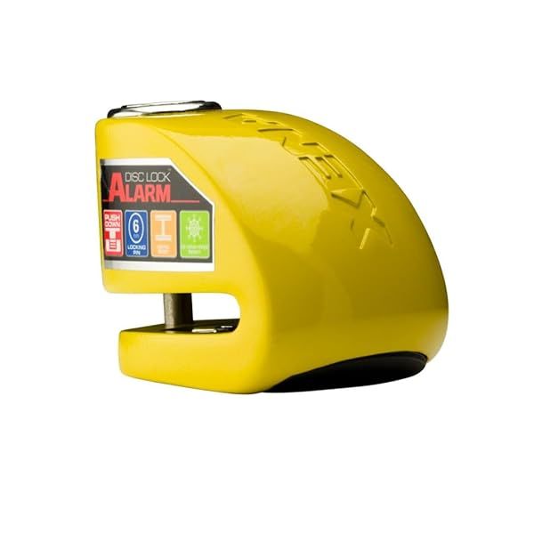 XENA Motorcycle Disc Lock Alarm Yellow for Enhanced Security and Theft Protection