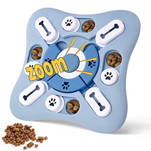 XIGOU Interactive Dog Puzzle Toys for All Sizes Treat Dispensing Chew Toys for Dogs and Cats Sky Blue