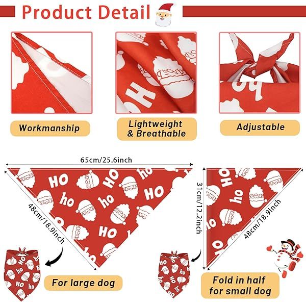 XPUDAC 18 Pieces Christmas Dog Bandanas Soft Fabric Holiday Scarves for Small Medium Large Dogs and Cats Classic Plaid Accessories