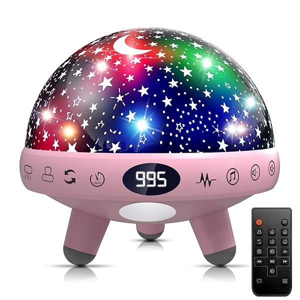 YACHANCE Baby Night Light Projector: Star Projector & Sound Machine for Kids' Sleep with Remote Control & 20 Lullabies