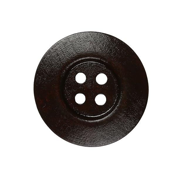YAKA 30pcs Brown Round Wood Buttons 4 Holes Large 2Inch Craft Buttons for Sewing Clothing