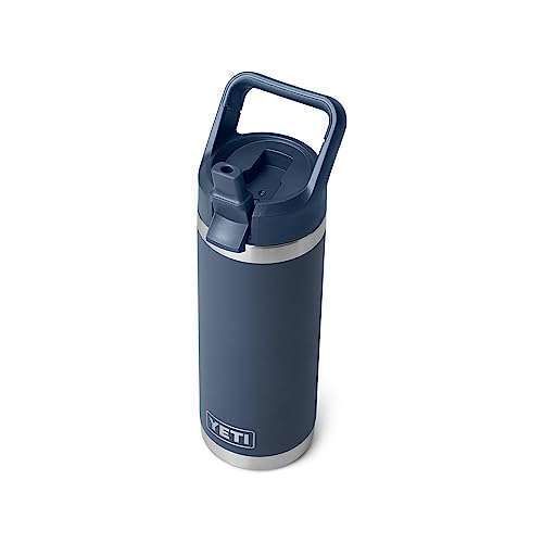 YETI Rambler 18 oz Bottle - Vacuum Insulated Stainless Steel with Straw Cap in Navy | Durable & Stylish Hydration Solution