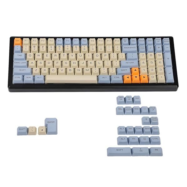 YMDK 125 Keys PBT Keycap Set for Cherry MX Keyboards - ANSI/ISO OEM Profile, Compatible with YMD96, RS96, KBD75 & More