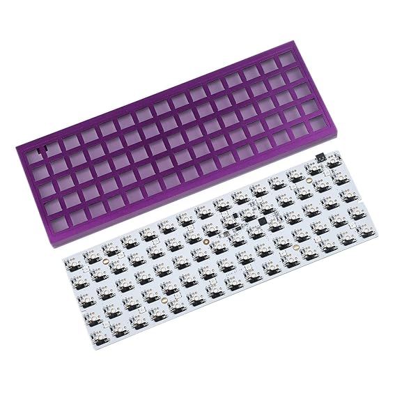 YMDK Idobao ID75: 75-Key Ortholinear Mechanical Keyboard Kit - Hot-Swappable, Anodized Aluminum, Type-C (Purple)