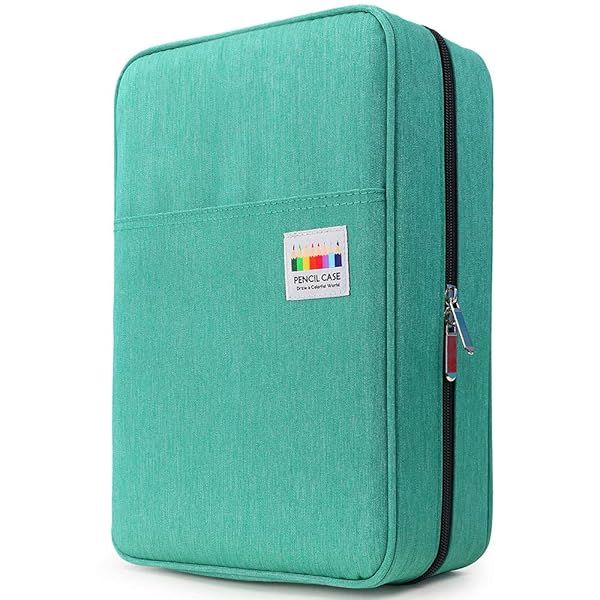 YOUSHARES Big Capacity Colored Pencil Case 300 Slots Large Pen Organizer Multilayer Holder for Prismacolor Pencils and Gel Pens Green