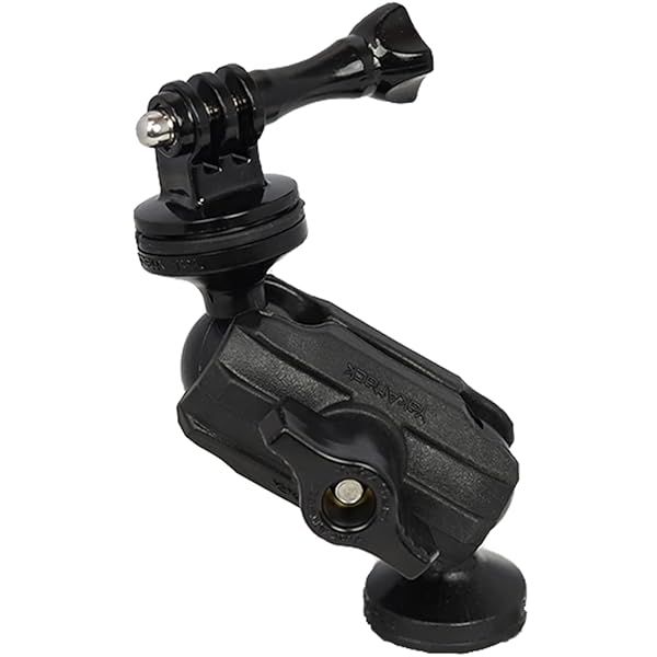 YakAttack Articulating Camera Mount 5.5 Inch Tall ScrewBall Base GoPro Compatible Low Profile Adjustable Track Mount for Kayaks Made in USA