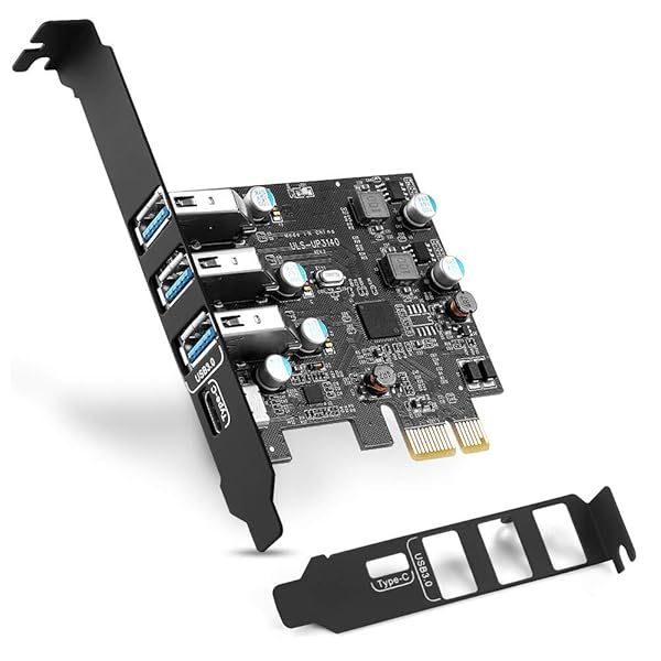 Yeeliya PCIe USB Card 4 Ports USB 3.0 Expansion for Windows and MacPro with Low Profile Bracket