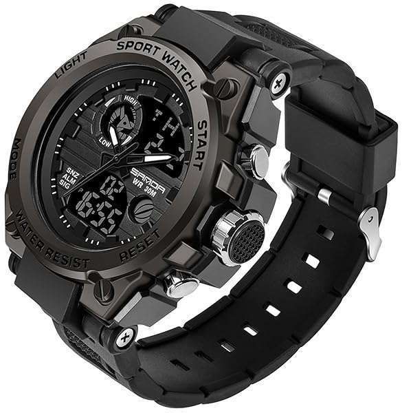 Yihou Men's Military Watch: Waterproof Tactical LED Stopwatch & Digital Analog Outdoor Sports Timepiece