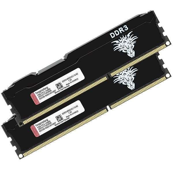 Yongxinsheng 16GB DDR3 1866MHz RAM (2x8GB) - Non-ECC, Unbuffered, 240-Pin Desktop Memory in Black