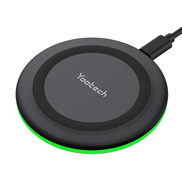 Yootech Wireless Charger 10W Fast Charging Pad Compatible with iPhone 16 Series Samsung Galaxy S22 and AirPods Pro 2 No AC Adapter