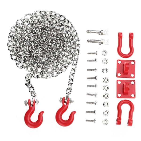 Yosoo Health Gear RC Car Tow Hook U Shaped Trailer Chain Set for RC Crawler Accessories and Climbing Cars