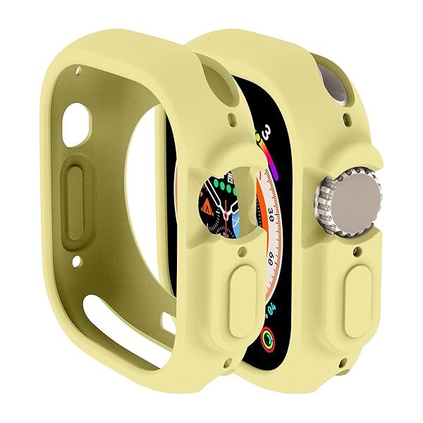 Compatible for Apple Watch Ultra 3 2 1 49mm Case All-Round Shockproof TPU Silicone Protective Cover Bumper Shock-Absorbing Scratch-Resistant Case for