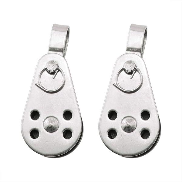ZRM&E 2pcs Stainless Steel Nylon Pulley Marine Pulley Blocks for Kayak and Boat Accessories 59x26mm
