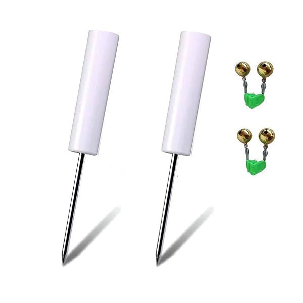 ZYLPYQ Fishing Rod Holders for Bank Fishing, with Copper Rod Alarm Bell (2 Set)