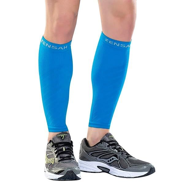 Zensah Compression Leg Sleeves Blue Small Medium for Enhanced Performance and Recovery