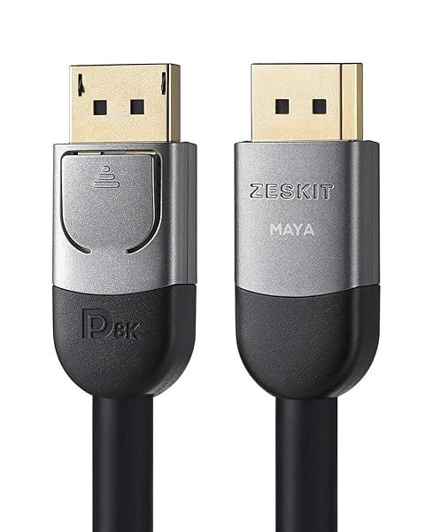Zeskit Maya Certified DP 1.4 Cable 16ft for 4K 120Hz 8K 60Hz 1440p 144Hz 240Hz HDR High Speed Performance