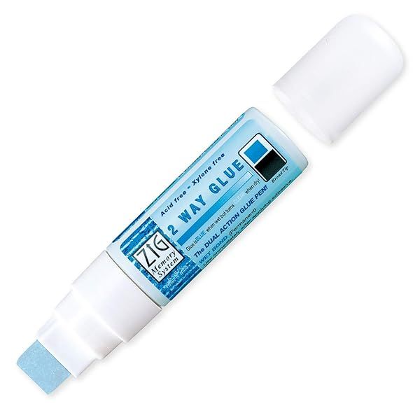 Zig Kuretake 2 Way Glue Stick Pen - 15mm Board Tip, AP-Certified, Made in Japan
