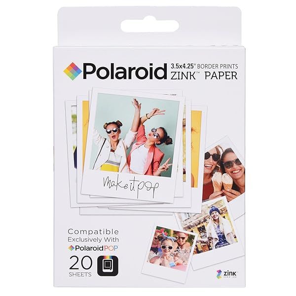 Zink Polaroid Premium 3.5 x 4.25 Inch Photo Paper 20 Sheets for Pop Instant Camera