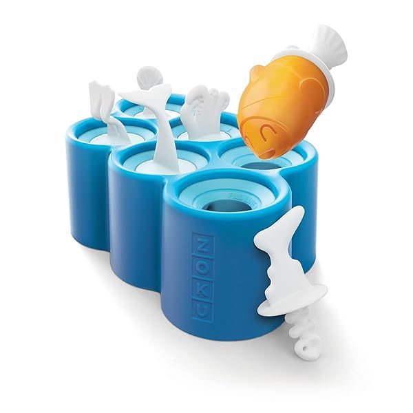 Zoku Fish Pop Molds: 6 Easy-Release Silicone Sea Creature Popsicle Molds - BPA-Free Fun for Kids!