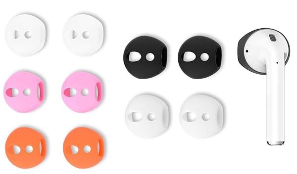 Zotech 2 Pair Fit in Case Eartips for Apple Earpods and AirPods 1 and 2 Super Thin Rubber Earbuds Ear Tips Skin Accessories Color Pack